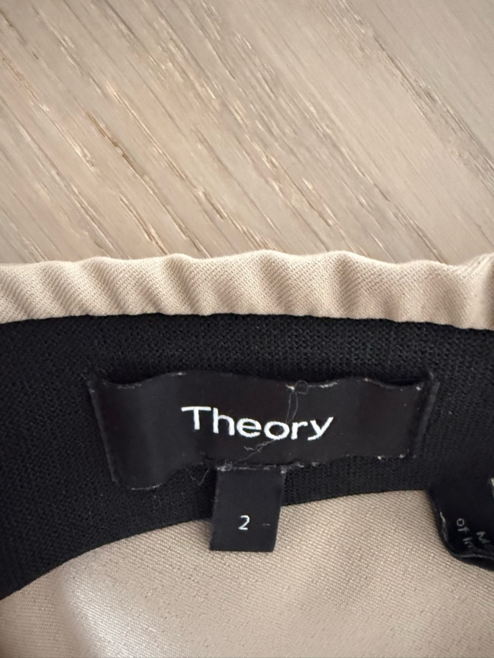 Theory Beige and Black Waistband Skirt - Picture 4 of 5